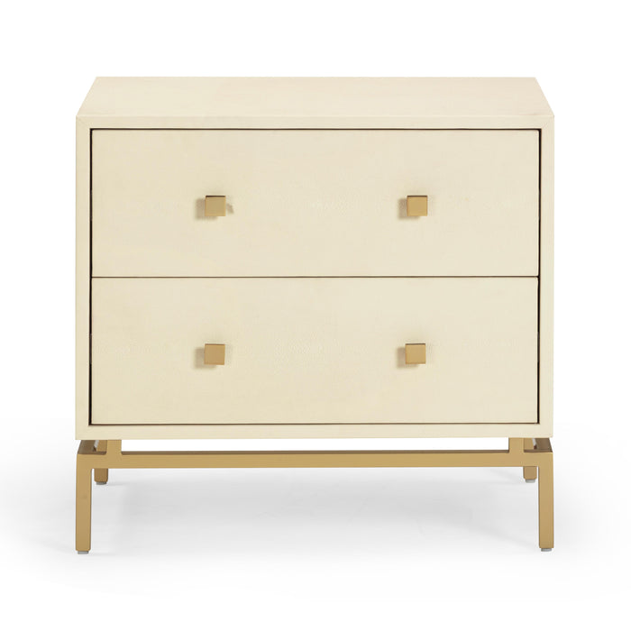 Pesce 25" Faux Shagreen 2-Drawer Nightstand - Dream Home Furniture & Mattress (Waite Park, MN)
