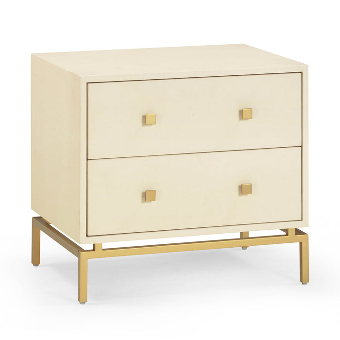 Pesce 25" Faux Shagreen 2-Drawer Nightstand - Dream Home Furniture & Mattress (Waite Park, MN)