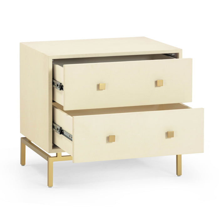 Pesce 25" Faux Shagreen 2-Drawer Nightstand - Dream Home Furniture & Mattress (Waite Park, MN)