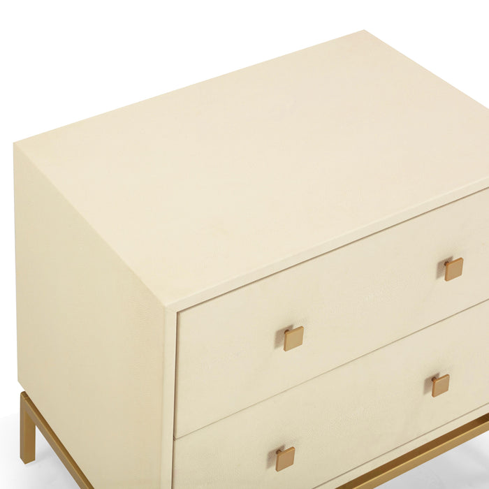 Pesce 25" Faux Shagreen 2-Drawer Nightstand - Dream Home Furniture & Mattress (Waite Park, MN)