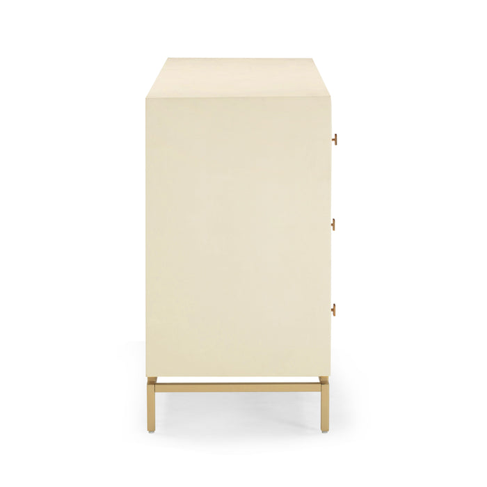 Pesce 57" Faux Shagreen 6-Drawer Dresser - Dream Home Furniture & Mattress (Waite Park, MN)