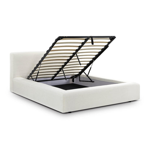 Meena Cream Upcycled Performance Linen Storage Bed - Dream Home Furniture & Mattress (Waite Park, MN)