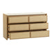 Paige 56" Natural Oak 6-Drawer Dresser - Dream Home Furniture & Mattress (Waite Park, MN)