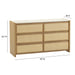 Paige 56" Natural Oak 6-Drawer Dresser - Dream Home Furniture & Mattress (Waite Park, MN)