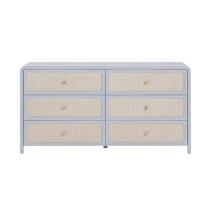 Patty 62" Rattan 6 Drawer Dresser - Dream Home Furniture & Mattress (Waite Park, MN)