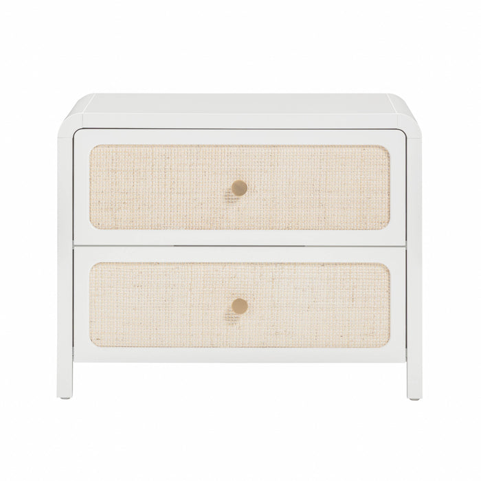 Patty 28" Rattan 2 Drawer Nightstand