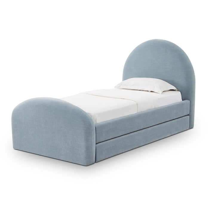 Moon Chambray Blue Performance Chenille Twin Trundle Bed - Dream Home Furniture & Mattress (Waite Park, MN)