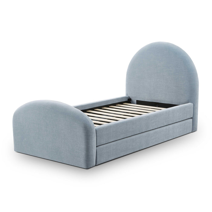 Moon Chambray Blue Performance Chenille Twin Trundle Bed - Dream Home Furniture & Mattress (Waite Park, MN)