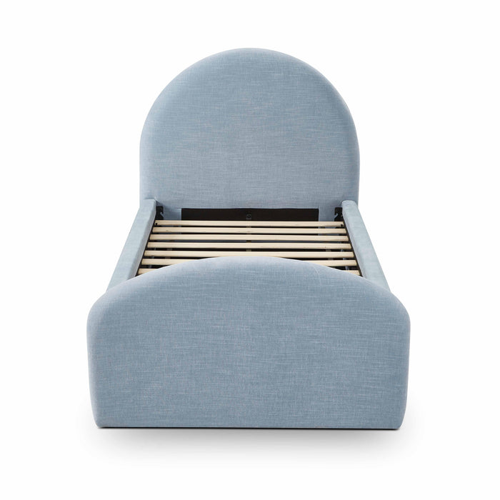 Moon Chambray Blue Performance Chenille Twin Trundle Bed - Dream Home Furniture & Mattress (Waite Park, MN)