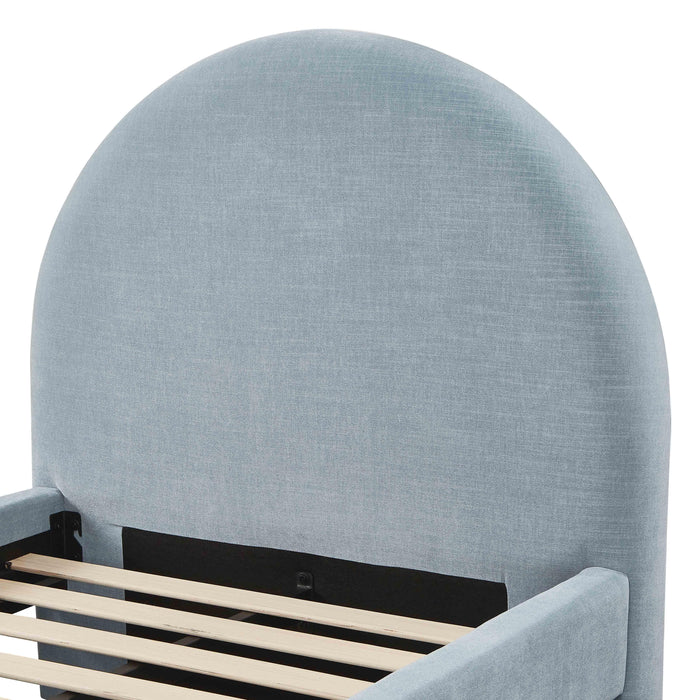 Moon Chambray Blue Performance Chenille Twin Trundle Bed - Dream Home Furniture & Mattress (Waite Park, MN)