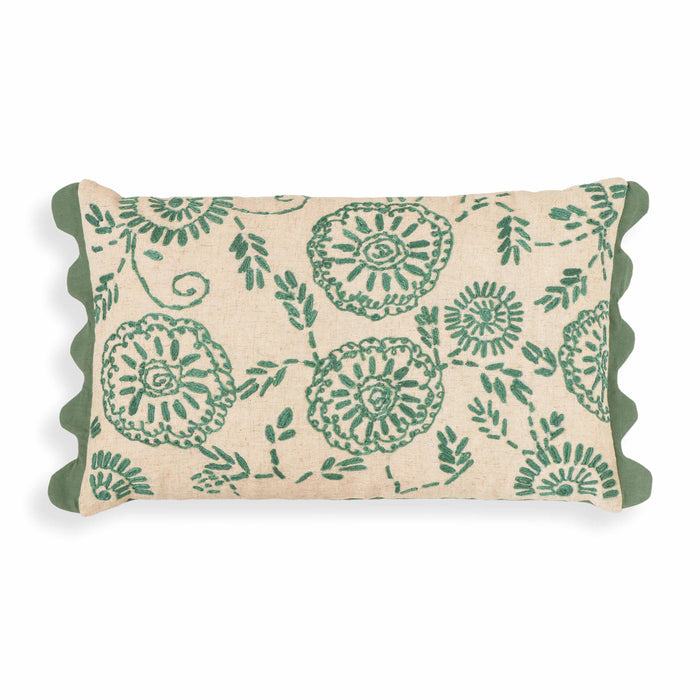 Portia 20"X12" Embroidered Cotton Flex Throw Pillow Cover