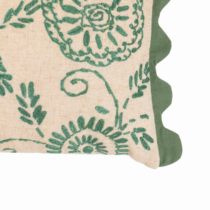 Portia 20"X12" Embroidered Cotton Flex Throw Pillow Cover
