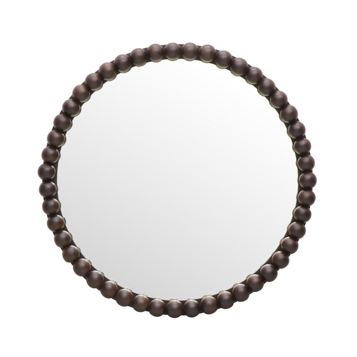 Baria 30" Wooden Round Wall Mirror