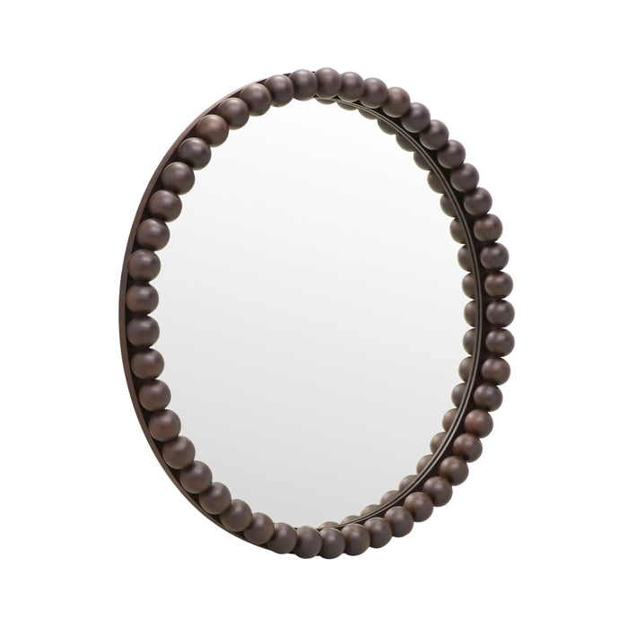 Baria 30" Wooden Round Wall Mirror