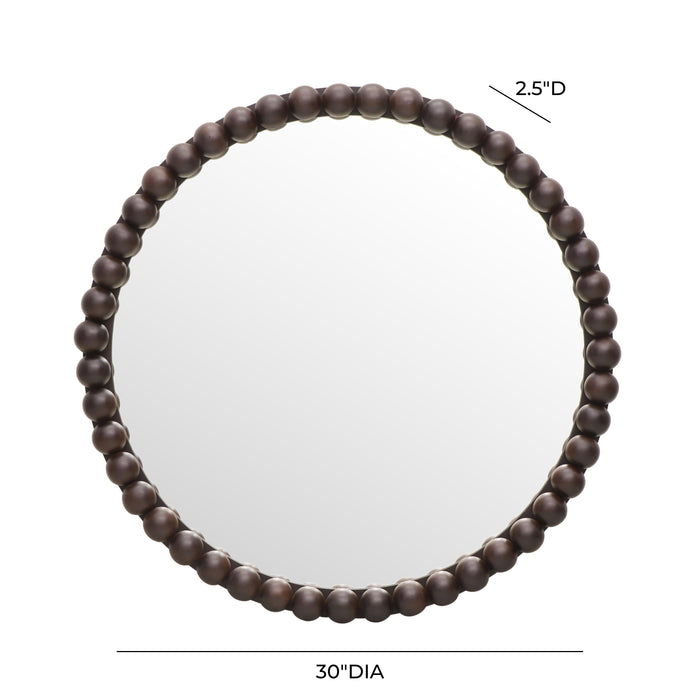 Baria 30" Wooden Round Wall Mirror