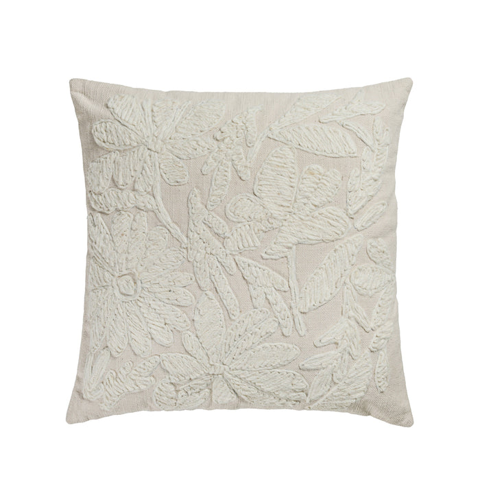 Tabitha 20" Square Embroidered Throw Pillow