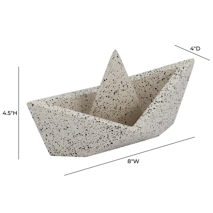 Gabby Speckled Cream Sailboat Catchall - Dream Home Furniture & Mattress (Waite Park, MN)