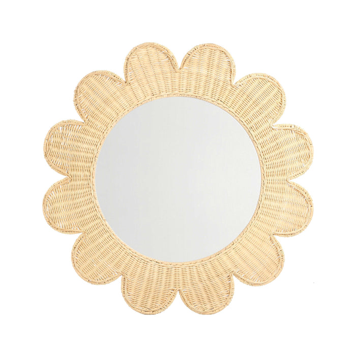 Coralie 33.4" Rattan Round Wall Mirror