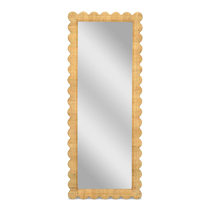 Bama 29.1" x 75" Long Natural Rattan Wall Mirror