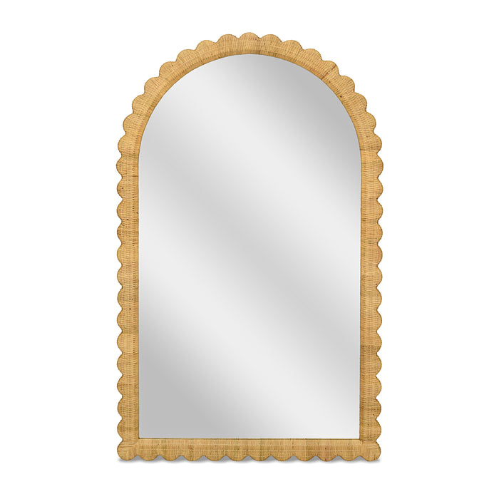 Bama 48" x 79" Jumbo Natural Rattan Arched Wall Mirror