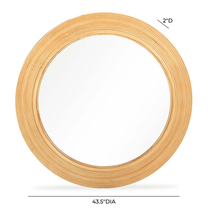 Tanya 43.5" Rattan Round Wall Mirror - Dream Home Furniture & Mattress (Waite Park, MN)