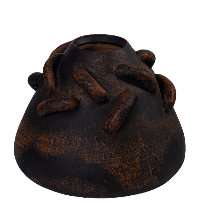 Visha Cream and Blue Terracotta Decorative Vase