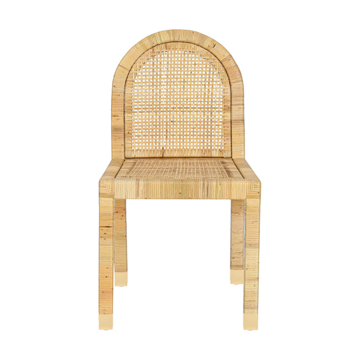 Amara Cream Contract-Grade Linen Arched Dining Chair
