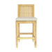 Amara Rattan &amp; Cream Contract-Grade Linen Stool - Dream Home Furniture & Mattress (Waite Park, MN)