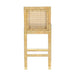 Amara Rattan &amp; Cream Contract-Grade Linen Stool - Dream Home Furniture & Mattress (Waite Park, MN)