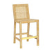 Amara Rattan &amp; Cream Contract-Grade Linen Stool - Dream Home Furniture & Mattress (Waite Park, MN)