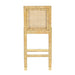 Amara Rattan &amp; Cream Contract-Grade Linen Stool - Dream Home Furniture & Mattress (Waite Park, MN)