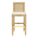 Amara Rattan &amp; Cream Contract-Grade Linen Stool - Dream Home Furniture & Mattress (Waite Park, MN)