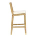 Amara Rattan &amp; Cream Contract-Grade Linen Stool - Dream Home Furniture & Mattress (Waite Park, MN)