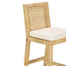 Amara Rattan &amp; Cream Contract-Grade Linen Stool - Dream Home Furniture & Mattress (Waite Park, MN)