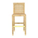 Amara Rattan &amp; Cream Contract-Grade Linen Stool - Dream Home Furniture & Mattress (Waite Park, MN)