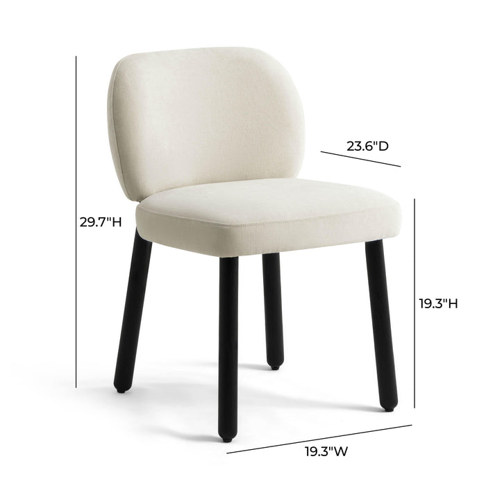 Foxy Cream Performance Basketweave Chenille Dining Chair