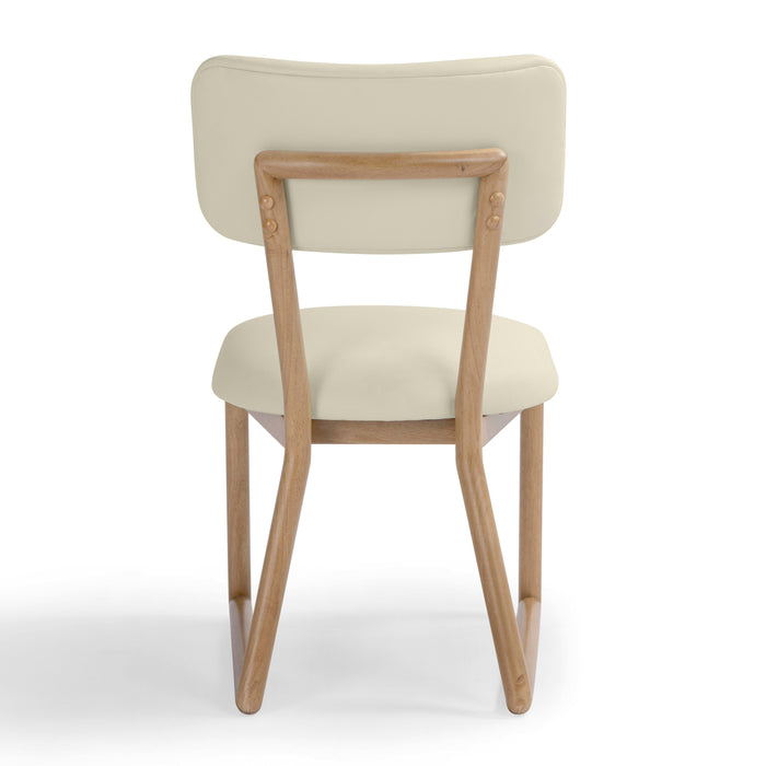Bobbie Cream Contract-Grade Vegan Leather Dining Chair