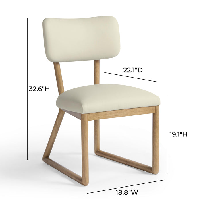 Bobbie Cream Contract-Grade Vegan Leather Dining Chair