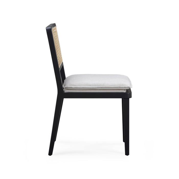 Tassina Cream Upcycled Performance Linen Dining Chair