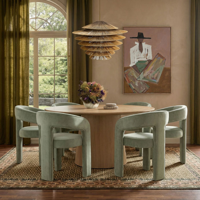 Sahara Round Oak Dining Table (41"-60")
