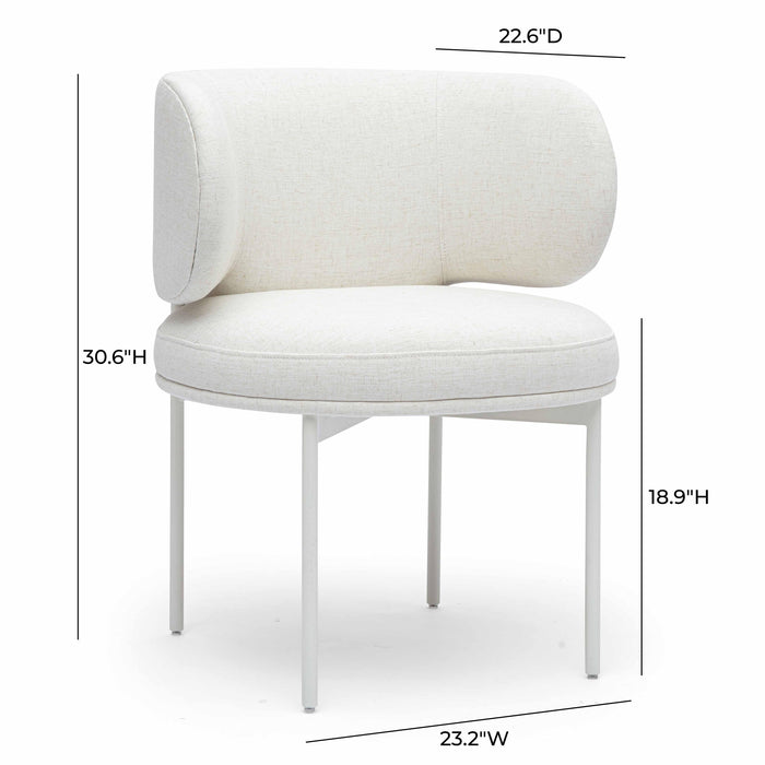 Maureen Cream Performance Upcycled Linen Dining Chair - Dream Home Furniture & Mattress (Waite Park, MN)