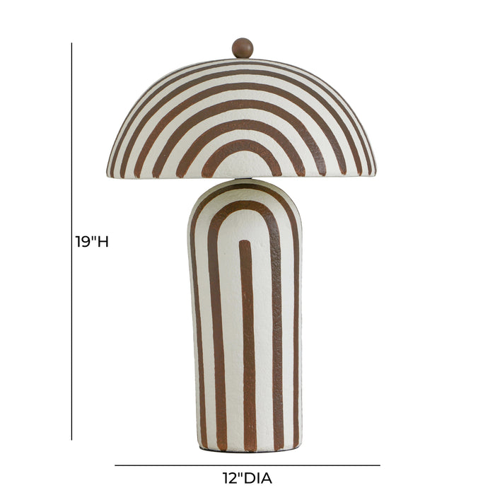Maiori Striped Papier Mache Table Lamp
