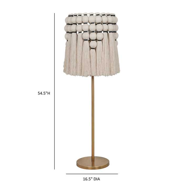 Tutu Cream Cotton Tasseled Floor Lamp