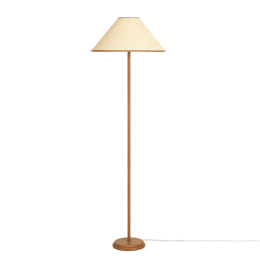 Keria Natural Vegan Leather and Raffia Contract-Grade Floor Lamp - Dream Home Furniture & Mattress (Waite Park, MN)
