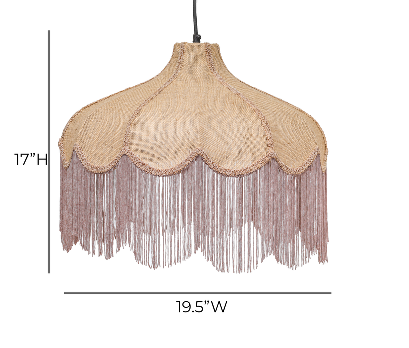 Buchanan Jute Fringed Scalloped Pendant Light