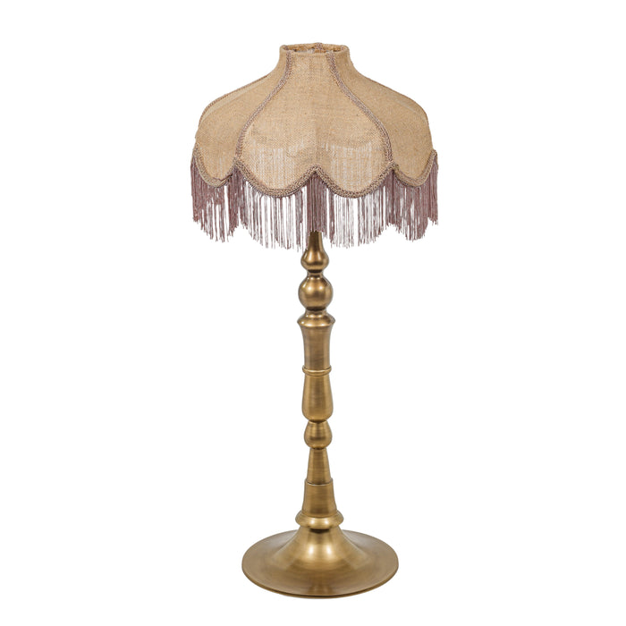 Buchanan Jute Fringed Scalloped Table Lamp - Dream Home Furniture & Mattress (Waite Park, MN)