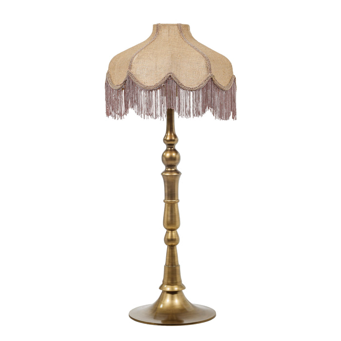 Buchanan Jute Fringed Scalloped Table Lamp - Dream Home Furniture & Mattress (Waite Park, MN)