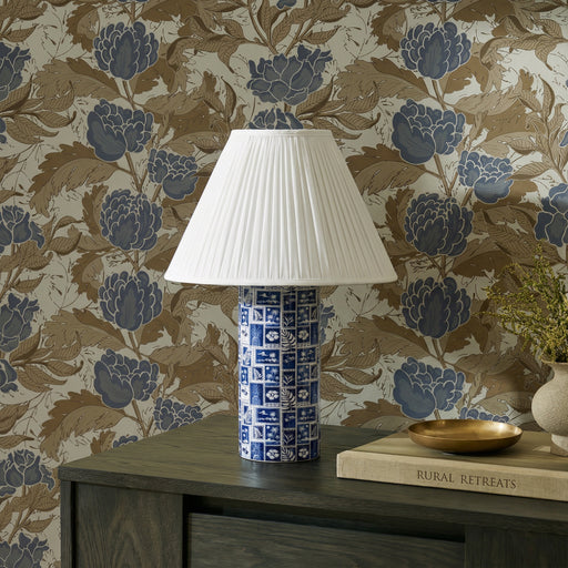 Stamp Blue Pleated Table Lamp - Dream Home Furniture & Mattress (Waite Park, MN)