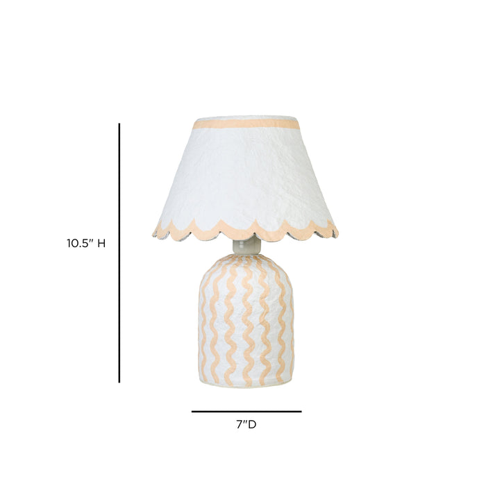 Blum Scalloped Cotton Mache Table Lamp