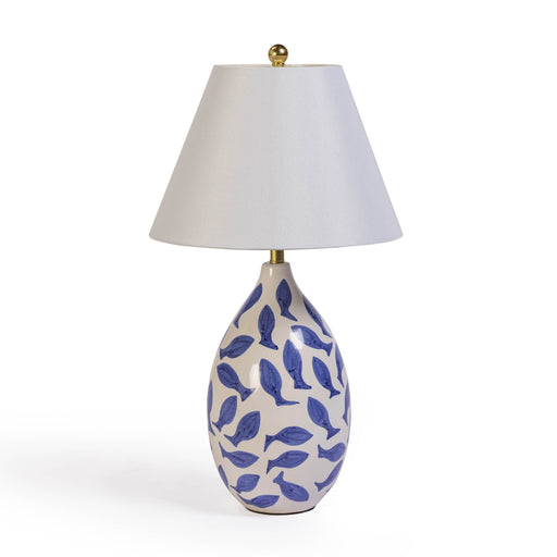 Sardine White &amp; Blue Ceramic Table Lamp - Dream Home Furniture & Mattress (Waite Park, MN)